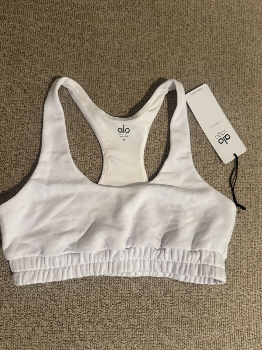 ALO Yoga White Racerback Sports Bra